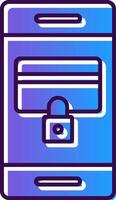 Secure Payment Gradient Filled Icon vector