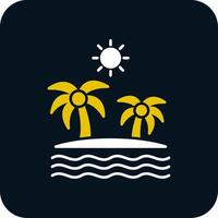 isla glifo icono de dos colores vector