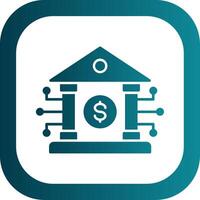 Banking System Glyph Gradient Round Corner Icon vector