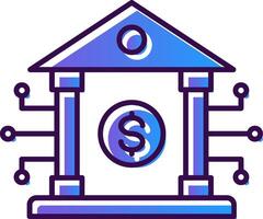 Banking System Gradient Filled Icon vector