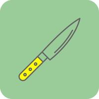 cuchillo lleno amarillo icono vector