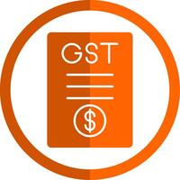 gst glifo naranja circulo icono vector