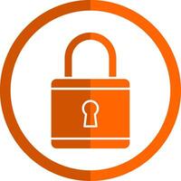 Locked Glyph Orange Circle Icon vector