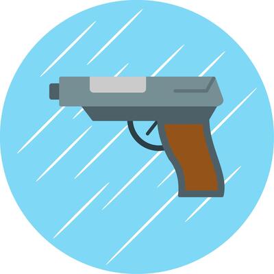 Revolver Flat Blue Circle Icon