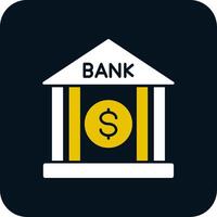 Bank Glyph Two Color Icon vector