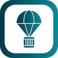 Parachute Glyph Gradient Round Corner Icon vector