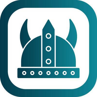 Viking Glyph Gradient Round Corner Icon