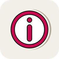 Information Line Filled White Shadow Icon vector