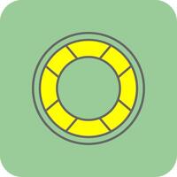 Lifebuoy Filled Yellow Icon vector