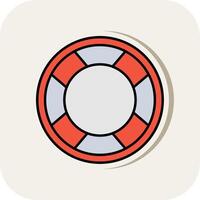 Lifebuoy Line Filled White Shadow Icon vector