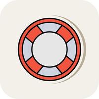 Lifebuoy Line Filled White Shadow Icon vector