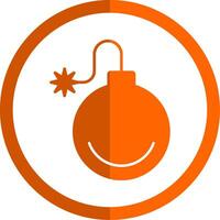 Bomb Glyph Orange Circle Icon vector