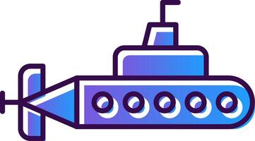 Submarine Gradient Filled Icon vector