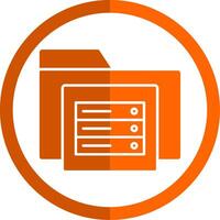 Document Glyph Orange Circle Icon vector