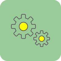 Gear Filled Yellow Icon vector