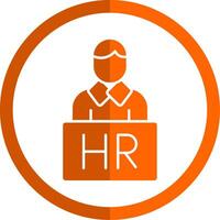 Human Resources Glyph Orange Circle Icon vector