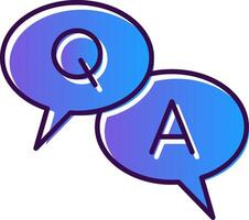 Question And Answer Gradient Filled Icon vector