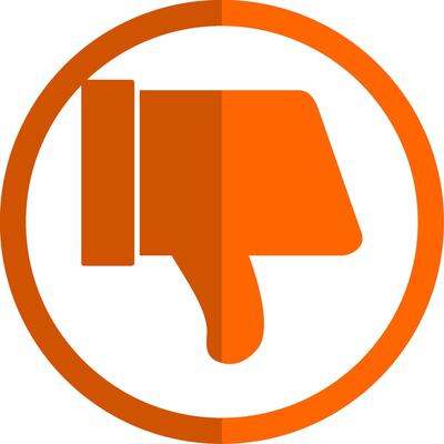 Dislike Glyph Orange Circle Icon