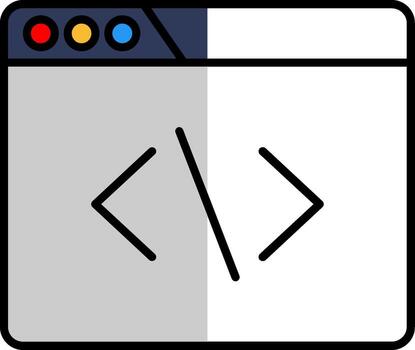 Develope Filled Half Cut Icon vector