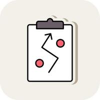 Strategy Line Filled White Shadow Icon vector