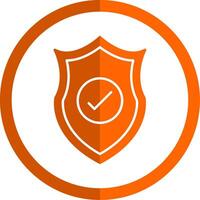 Safety Glyph Orange Circle Icon vector