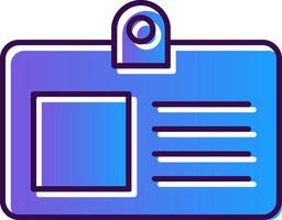 Id Card Gradient Filled Icon vector