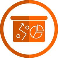 Business Strategy Glyph Orange Circle Icon vector