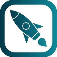 Rocket Glyph Gradient Round Corner Icon vector