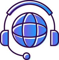 Worldwide Support Gradient Filled Icon vector