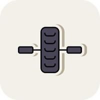 Wheel Line Filled White Shadow Icon vector