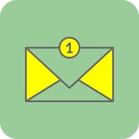 Inbox Filled Yellow Icon vector