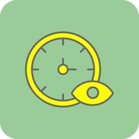 Time Tracking Filled Yellow Icon vector