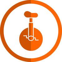 Monocycle Glyph Orange Circle Icon vector