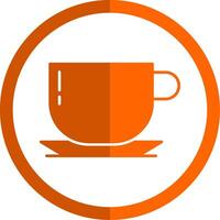 café taza glifo naranja circulo icono vector