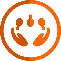 Juggling Glyph Orange Circle Icon vector