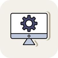 System Line Filled White Shadow Icon vector