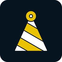 Party Hat Glyph Two Color Icon vector