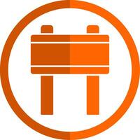 Banner Glyph Orange Circle Icon vector