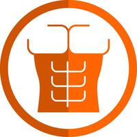 Six Pack Glyph Orange Circle Icon vector