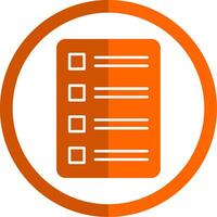 Task List Glyph Orange Circle Icon vector