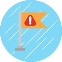 Warning Flag Flat Blue Circle Icon vector