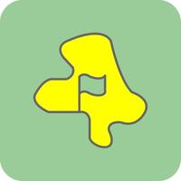 Racetrack Filled Yellow Icon vector