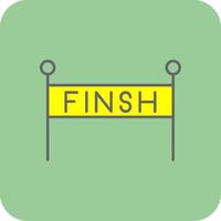 Finish Line Filled Yellow Icon vector