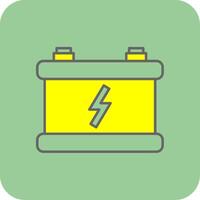 Car Battery Filled Yellow Icon vector