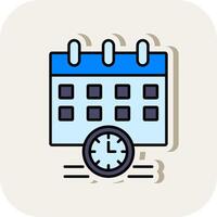 Schedule Line Filled White Shadow Icon vector