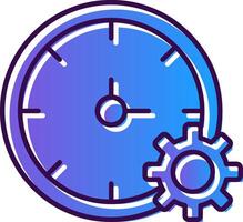 Time Management Gradient Filled Icon vector