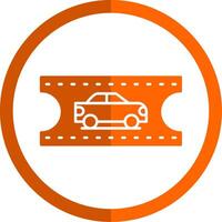 Race Pass Glyph Orange Circle Icon vector