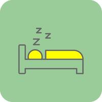 dormir lleno amarillo icono vector