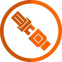 Safety Belt Glyph Orange Circle Icon vector
