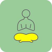 Yoga Filled Yellow Icon vector